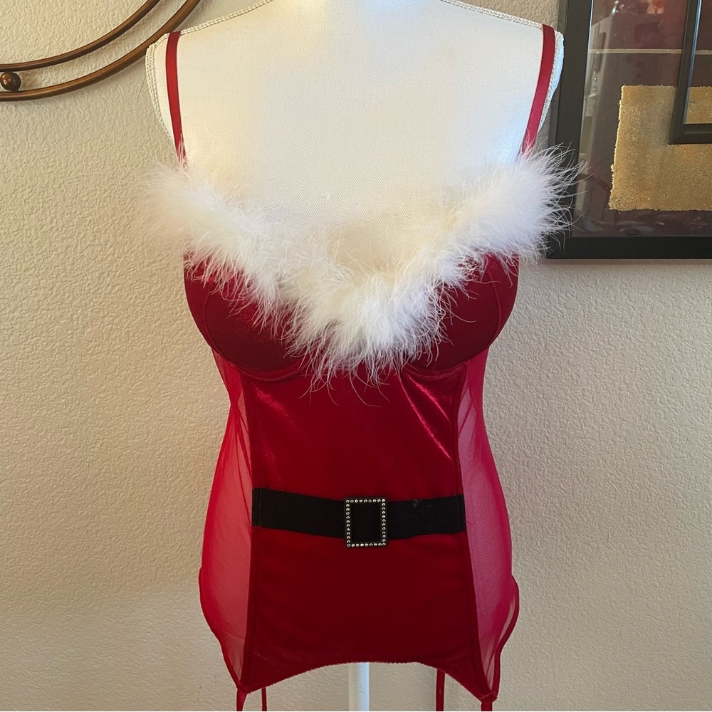 SEXY! Mrs Santa Claus Bling Lingerie w/garters NWOT